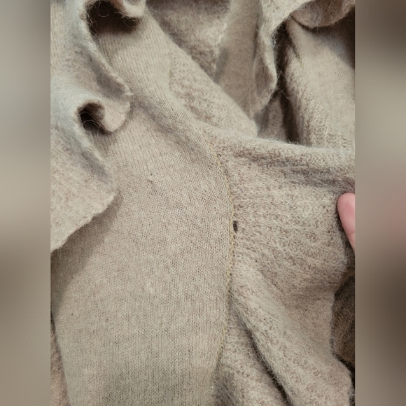 Etcetera Wool Blend Ruffle Cardigan Tan Size XS - Picture 4 of 8